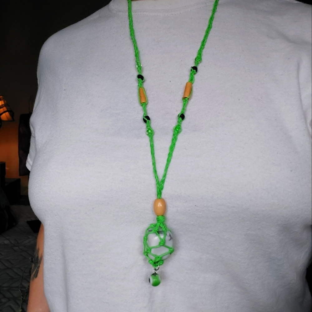 Bohemian White Howlite necklace
